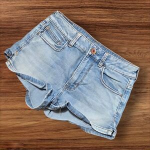 American Eagle Super Stretch Light Wash Denim Short Shorts